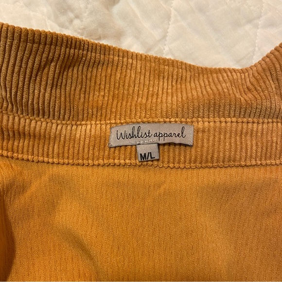 Golden Brown Corduroy Button Down Shacket - Picture 5 of 6